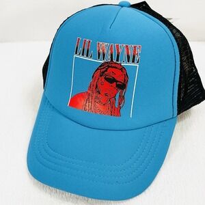 Lil Wayne Wordmark Logo Trucker 2-Tone Foam Hat Cap Adjustable Snapback Blue
